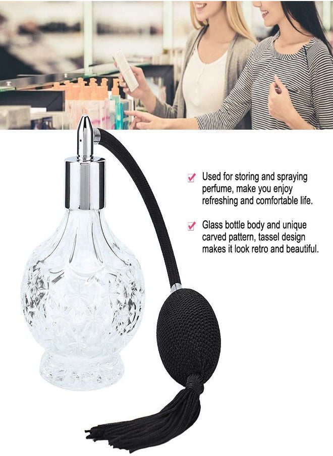 Generic - 80ml Refillable Crystal Round Perfume Spray Bottle Retro Glass Atomizer for Essential Oils and Fragrances Elegant Design Balloon Style - Image 1