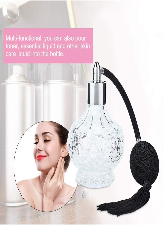 Generic - 80ml Refillable Crystal Round Perfume Spray Bottle Retro Glass Atomizer for Essential Oils and Fragrances Elegant Design Balloon Style - Image 1