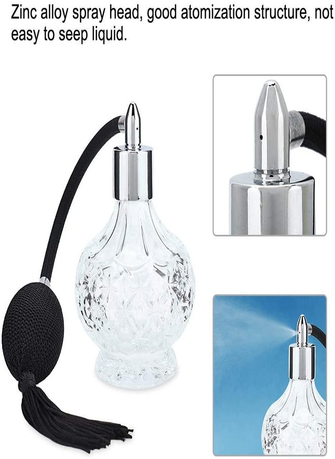 Generic - 80ml Refillable Crystal Round Perfume Spray Bottle Retro Glass Atomizer for Essential Oils and Fragrances Elegant Design Balloon Style - Image 1
