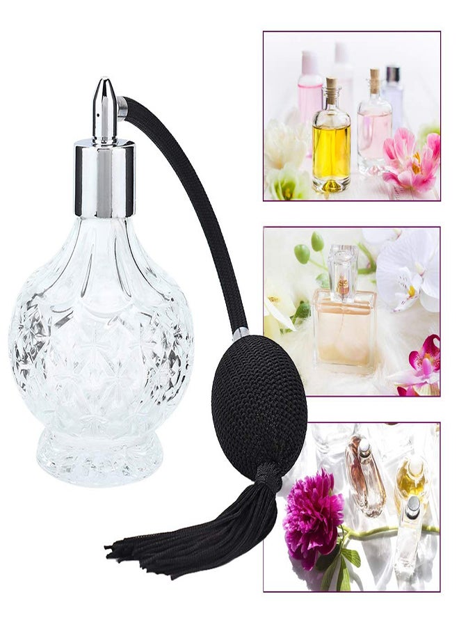 Generic - 80ml Refillable Crystal Round Perfume Spray Bottle Retro Glass Atomizer for Essential Oils and Fragrances Elegant Design Balloon Style - Image 1