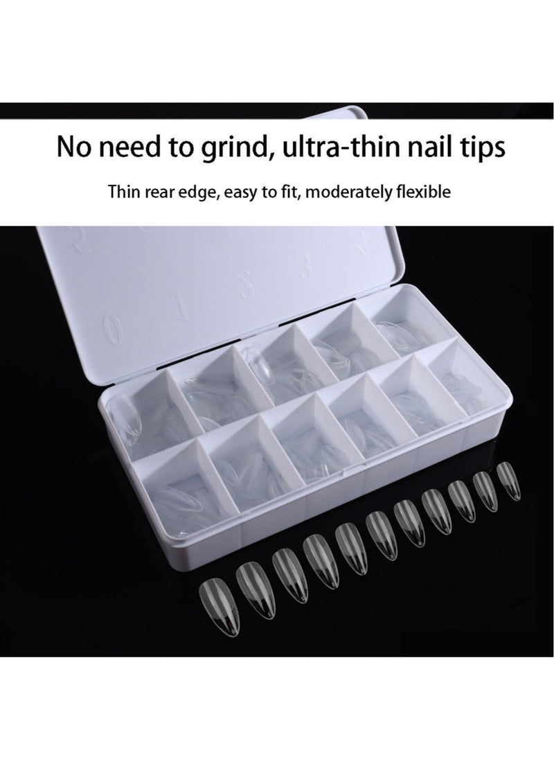 KASTWAVE 550pcs Soft Gel Full Cover Nail Clippers 10 Sizes Gel Nail Clippers Full Cover False Nails Artificial Nails with Box Matte Ballet Nail Extensions for Nail Salon and DIY Manicure  - Image 2