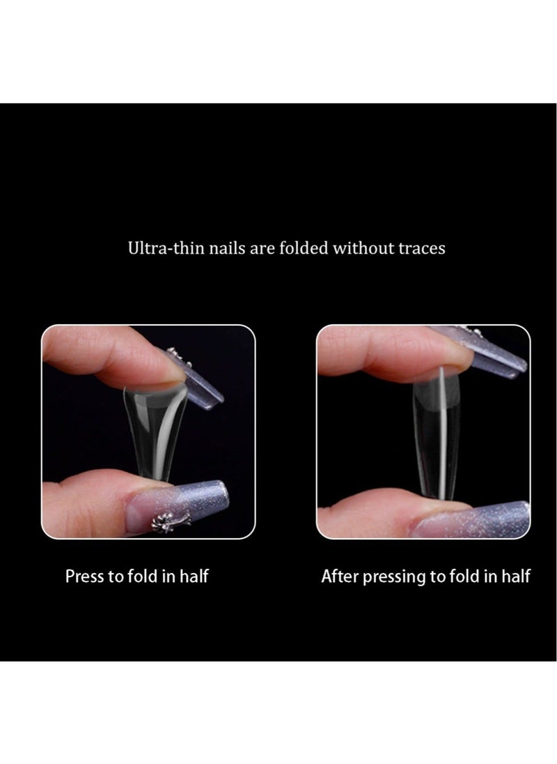 KASTWAVE 550pcs Soft Gel Full Cover Nail Clippers 10 Sizes Gel Nail Clippers Full Cover False Nails Artificial Nails with Box Matte Ballet Nail Extensions for Nail Salon and DIY Manicure  - Image 3