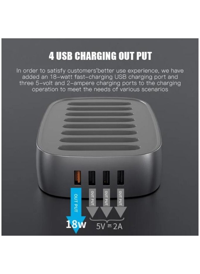 WST 8 In 1 Multiple Power Bank Docking Station White - Image 5