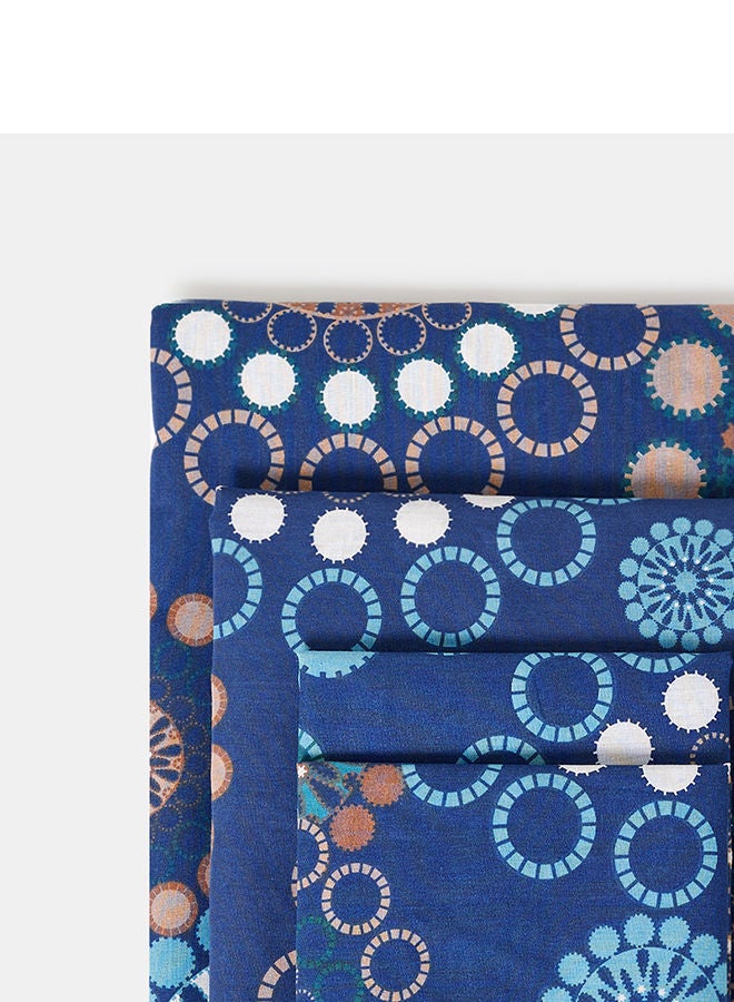 White Rose 4PCS Double Bedsheet Set Cotton Blended 128TC Premium Quality Breathable & Soft Golden 1 Double Flat Sheet 229x254 cm, 1 Double Fitted Sheet 200x200cm & 2 Pillowcases 51x76 cm Printed Design - Image 2