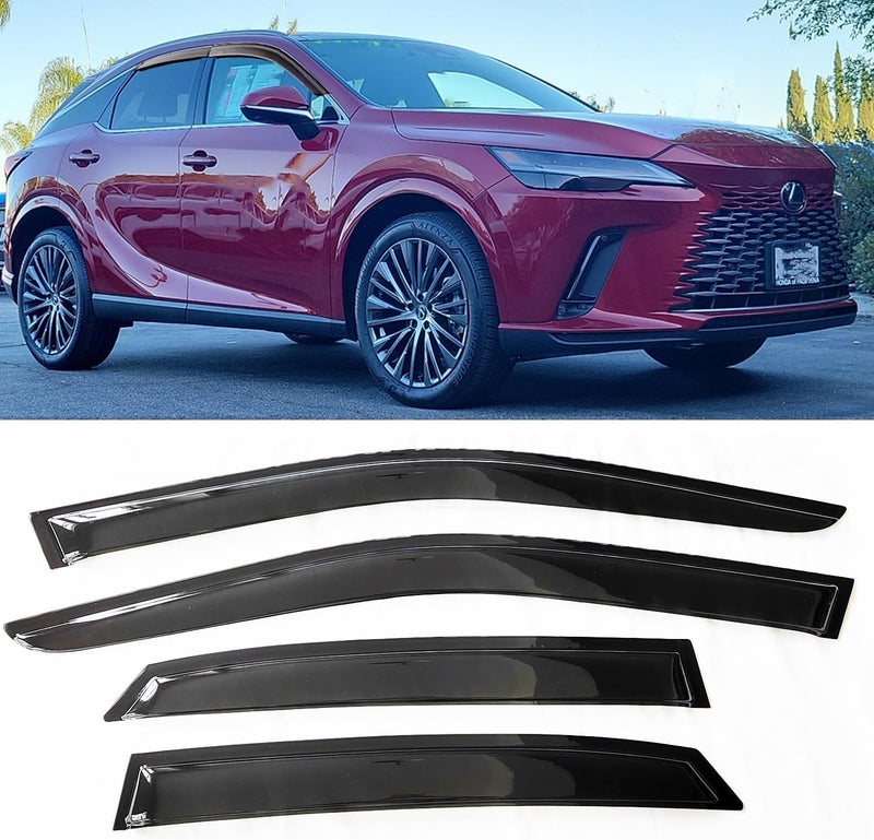TONOYTIM حواجز المطر لنوافذ السيارة لسيارات 2023 2024 2025 لكزس RX350/RX350h/RX500h | دروع الطقس | 4 قطع حواجز نوافذ جانبية مظللة | شريط لاصق بدون حفر - Image 1