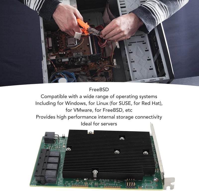 LSI HBA Raid Controllers, LSI SAS 9300 16I HBA Card 12Gbps 16 SATA SAS Port HBA Controller Card for for Linux for VMware for Freebsd - Image 3