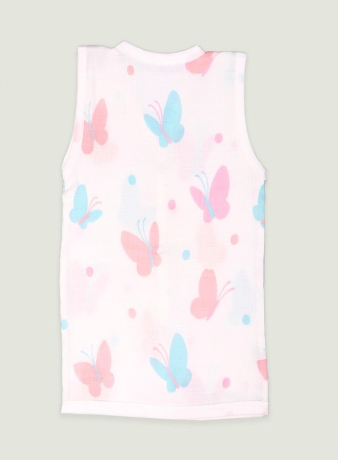 Kidbea 100% Cotton Muslin Jhabla | Summer Wear | Cloth for Baby Boys Butterfly| Tiger | Cute Chick Print | Pack of 3 (3 Months to 6 Months) - Image 3