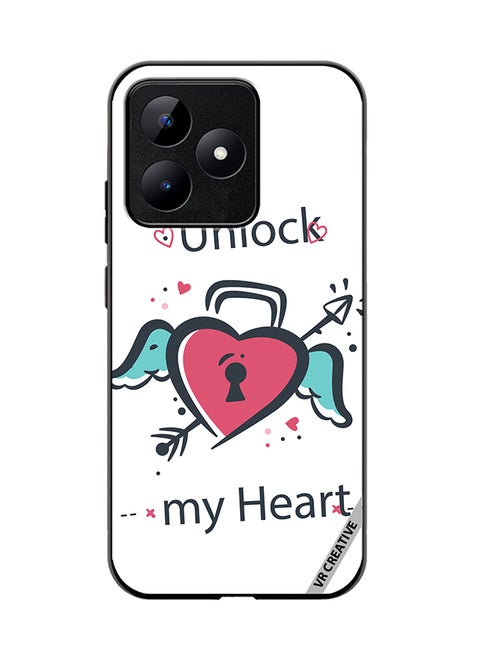 Protective Case Cover For Realme C53 Unlock My Heart Design Multicolour