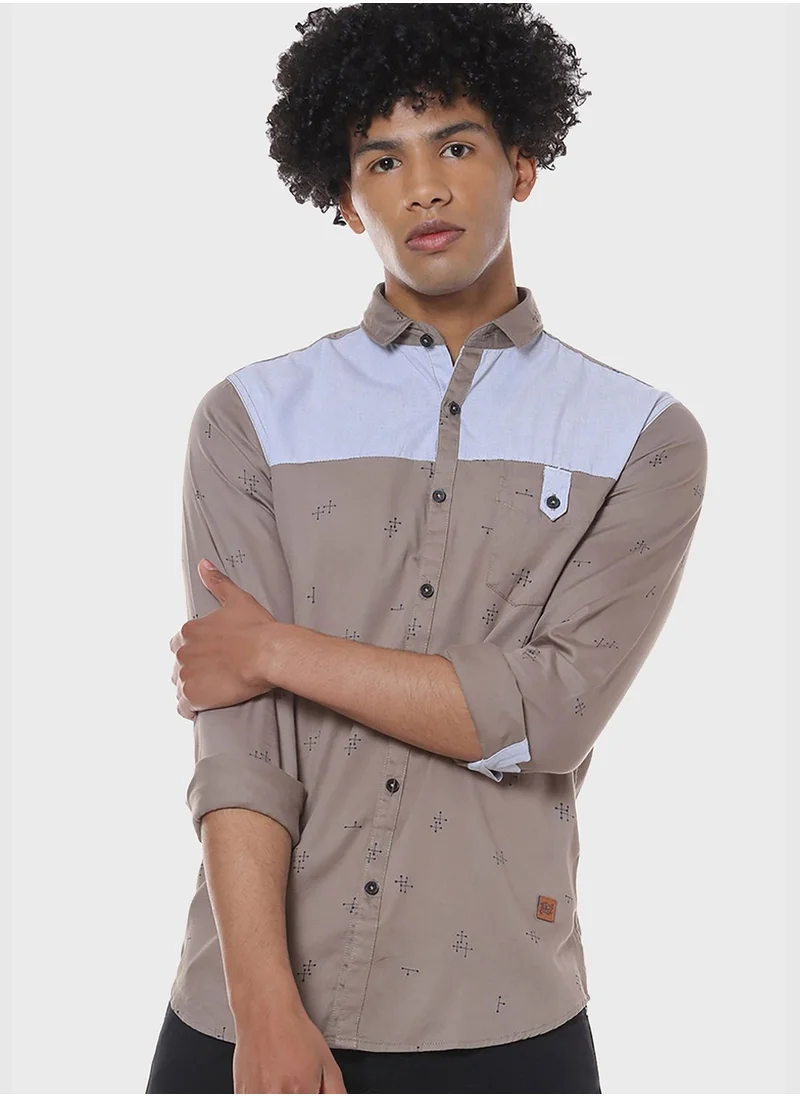 Campus Sutra Button Down Regular Shirt