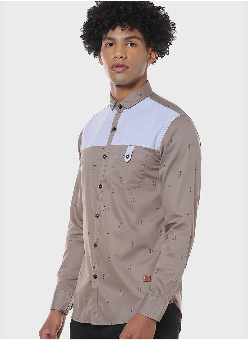 Campus Sutra Button Down Regular Shirt
