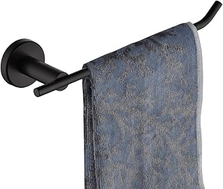 JQK JQK Black Hand Towel Holder, Stainless Steel Towel Bar for Bathroom, 9 Inch Necklace Holder Matte Black Wall Mount,  - Image 1