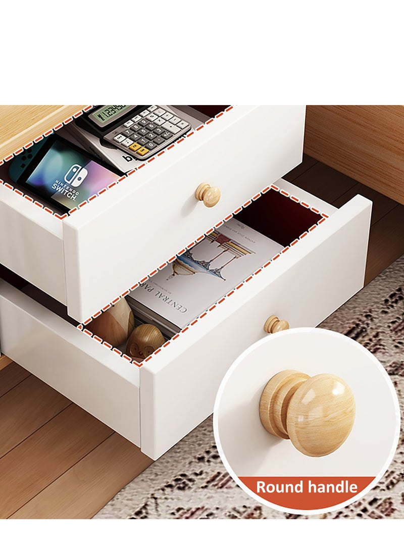 YY-ريشير طاولة جانب السرير مع خزانة تخزين، خزانة تخزين غرفة نوم خشبية، خزانة جانب السرير الحديثة مع أدراج - Image 3