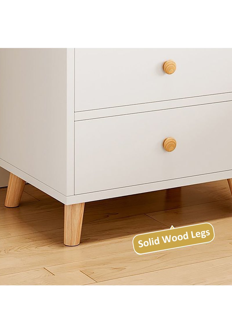 YY-ريشير طاولة جانب السرير مع خزانة تخزين، خزانة تخزين غرفة نوم خشبية، خزانة جانب السرير الحديثة مع أدراج - Image 4