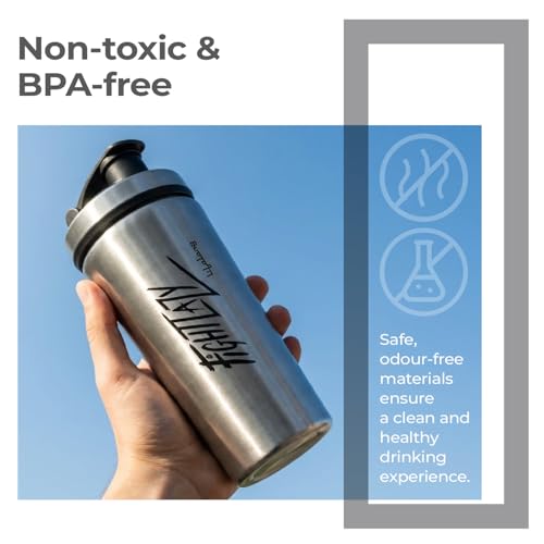 Lifelong Steel Gym Shaker Bottle | Stainless Steel Protein Shaker | 100% Leakproof Sipper Bottle | Pre Workout Shaker with Measurement Markings | Protein Shake Mixer Bottle | 750 ml - Image 5