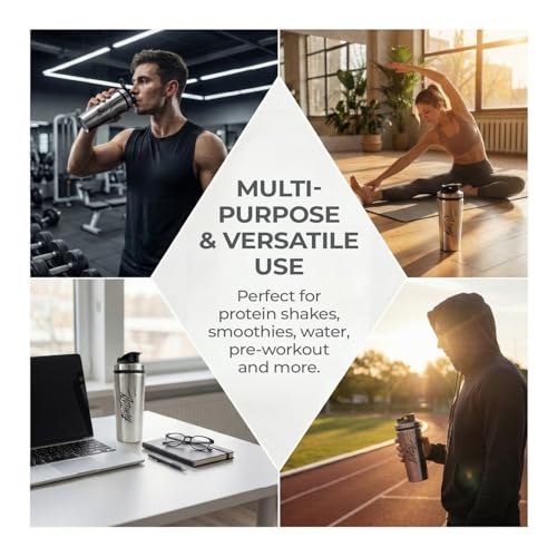 Lifelong Steel Gym Shaker Bottle | Stainless Steel Protein Shaker | 100% Leakproof Sipper Bottle | Pre Workout Shaker with Measurement Markings | Protein Shake Mixer Bottle | 750 ml - Image 3