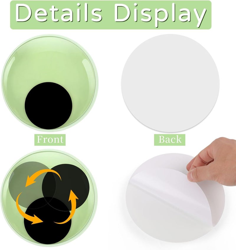 CCINEE 2 Pack Glow in The Dark Giant Googly Eyes, 7 Inches Large Luminous Wiggle Eyes for Halloween Outdoor Bushes Tree Crafts Decoration Self Adhesive Round Glowing Eyes for DIY Craft - Image 3