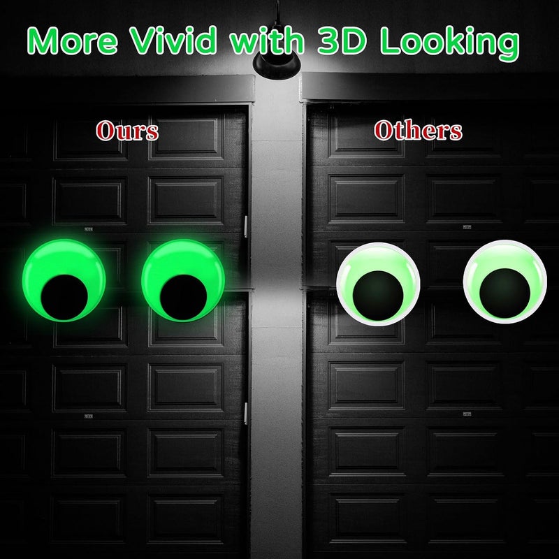 CCINEE 2 Pack Glow in The Dark Giant Googly Eyes, 7 Inches Large Luminous Wiggle Eyes for Halloween Outdoor Bushes Tree Crafts Decoration Self Adhesive Round Glowing Eyes for DIY Craft - Image 5