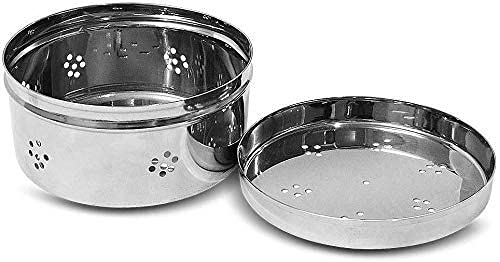SVShoperzone Stainless Steel Green Coriander Storage Box Curry Leaves Box Set Sprouts with air Ventilation Food containers Silver Dabba Flat Box Steel Dabba 650ml dhaniya dibba 650 ml - Image 2