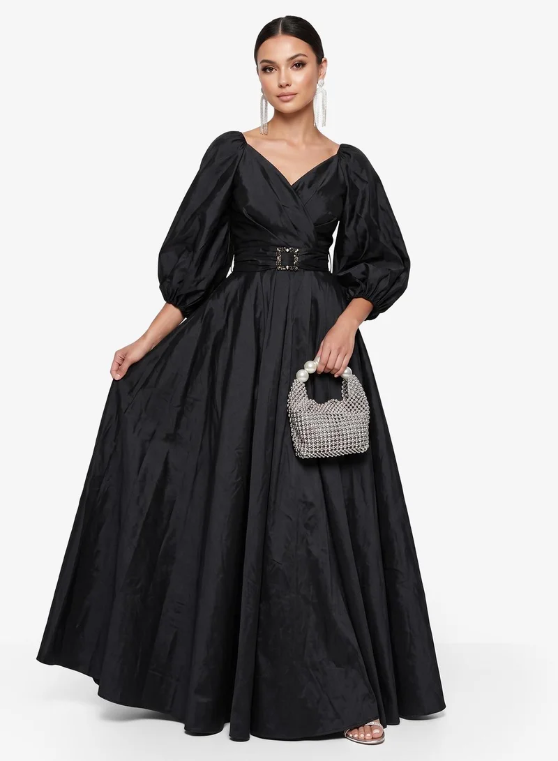 Khizana black Balloon Sleeve Dress for Women | Best Price UAE