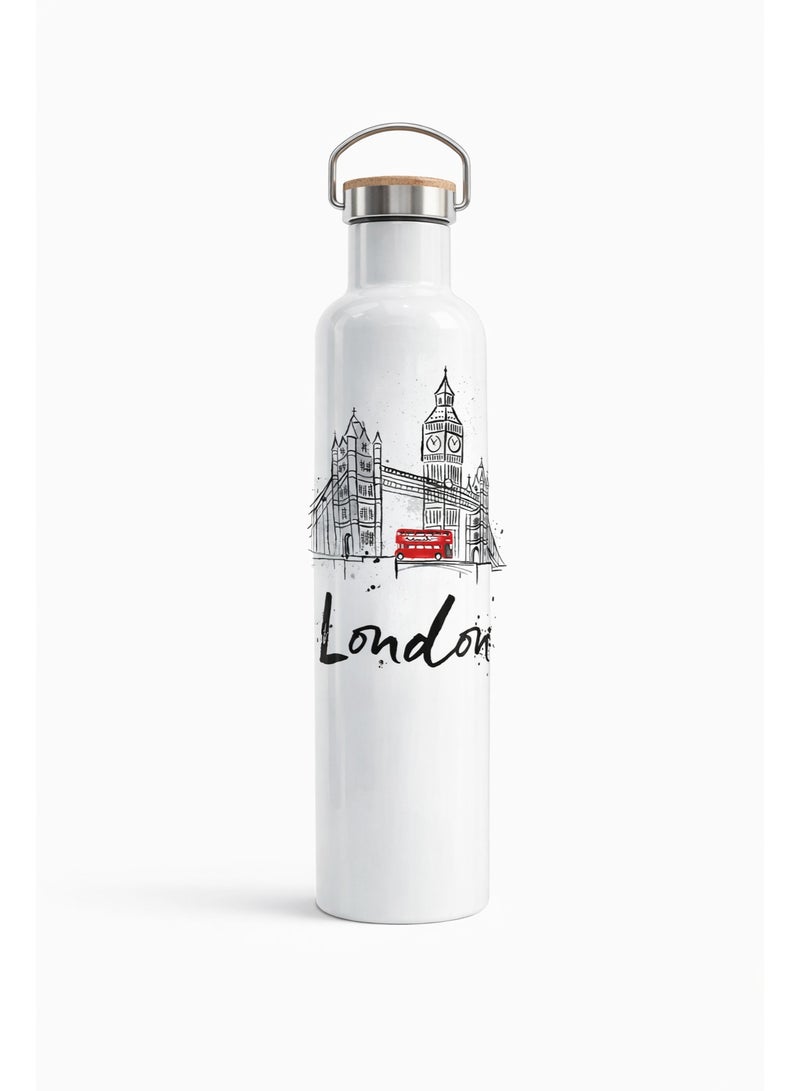 ميلز إصدار لندن سكتش – زجاجة مياه فاخرة معزولة مصنوعة من الفولاذ المقاوم للصدأ - Image 1
