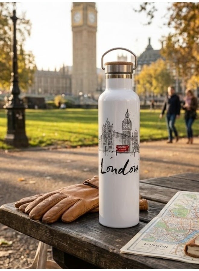 ميلز إصدار لندن سكتش – زجاجة مياه فاخرة معزولة مصنوعة من الفولاذ المقاوم للصدأ - Image 2