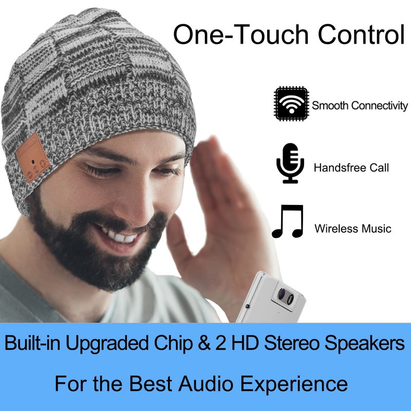 FULLLIGHT TECH Bluetooth Beanie Headphones Hat Unique Tech Gifts Stocking Stuffer - Image 4