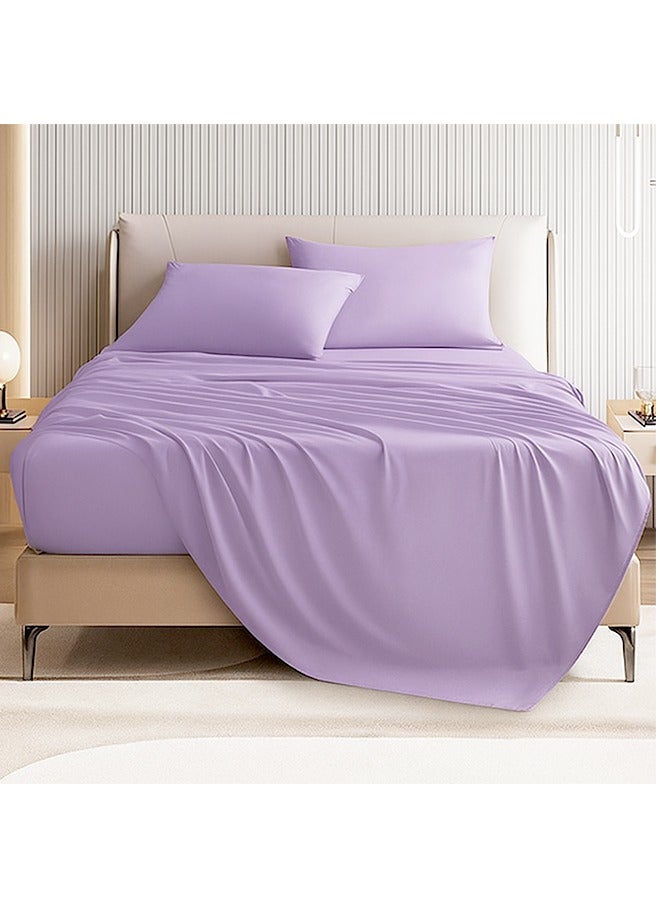 سنوز طقم ملاية عاديه  3 قطع، ملاية 220*235 سم+ 2 كيس وساده أضافي، لافندر - Image 1