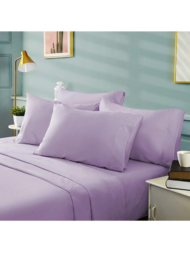 سنوز طقم ملاية عاديه  3 قطع، ملاية 220*235 سم+ 2 كيس وساده أضافي، لافندر - Image 5