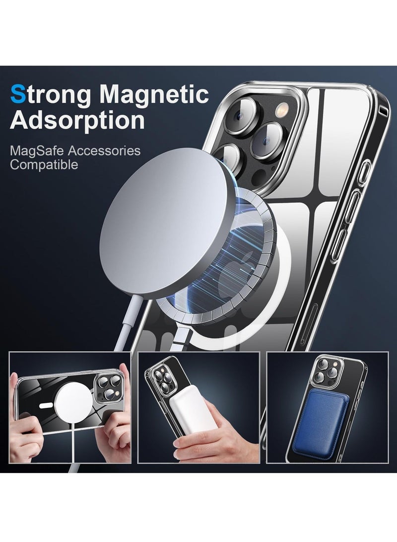 كابتن تيك حافظة iPhone 15 Pro Magsafe حافظة مغناطيسية شفافة تدعم الشحن اللاسلكي وحماية ضد الصدمات ومضادة للاصفرار، غطاء Magsafe متوافق مع iPhone 15 Pro 6.1 بوصة - Image 3