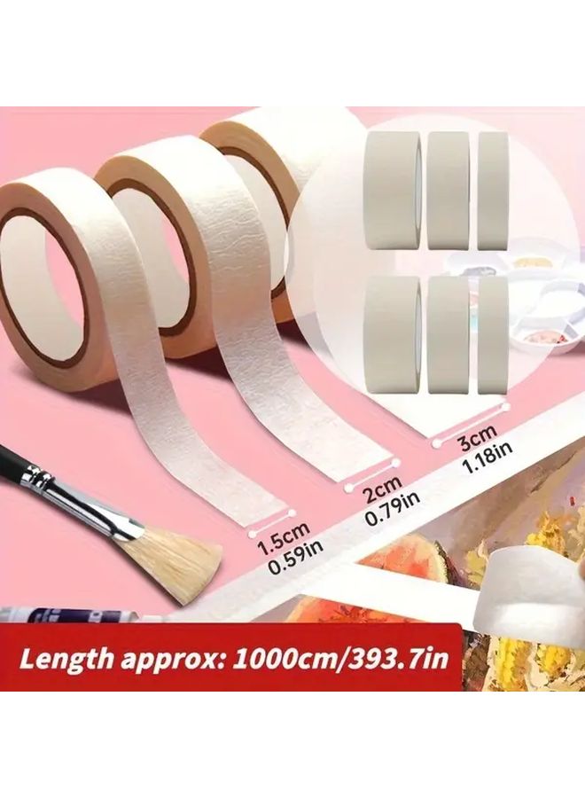 6 قطع شريط ورقي قابل للإزالة لإطارات لوحات الرسم المائية، لصق متوسط - Image 2