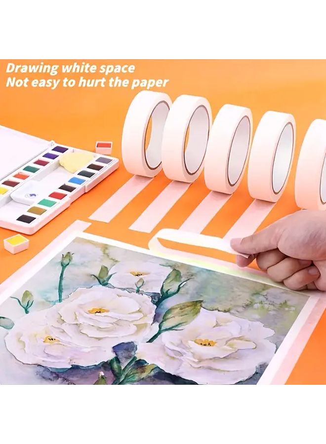 6 قطع شريط ورقي قابل للإزالة لإطارات لوحات الرسم المائية، لصق متوسط - Image 4