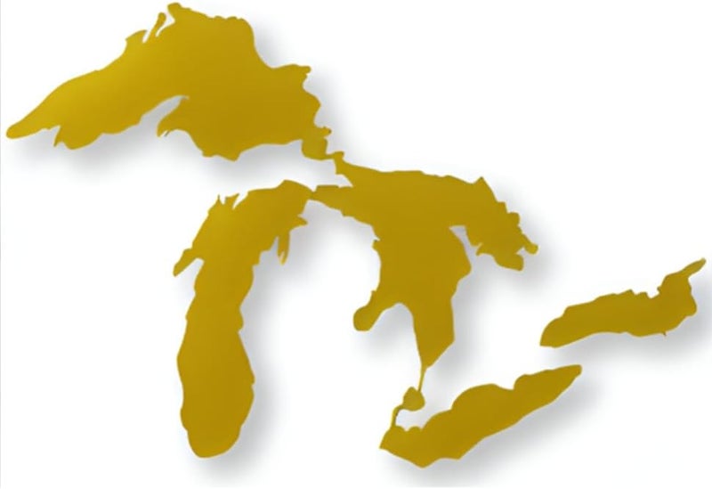 Nudge Printing Great Lakes Sticker Michigan Car Decal Premium Heavy-Duty Waterproof Vinyl for Bumpers, Windows, Laptops, Water Bottles or Coolers (Gold, 4.75" Wide) - Image 1