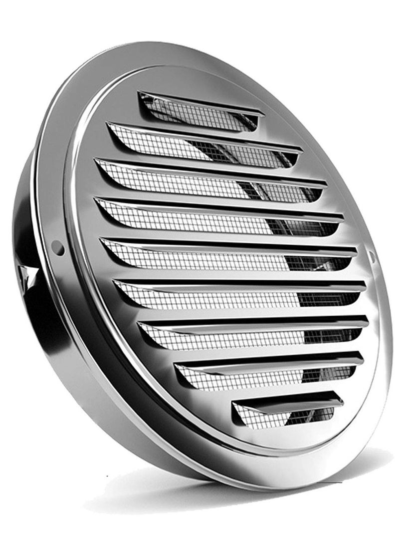 SYOSI Stainless Steel Cap for Exterior Wall Vents, Louvered Grille Cover Ventilation Hood, Kitchen Exhaust Pipe Breathable Windscreen with Fly Net suitable for House - Image 1