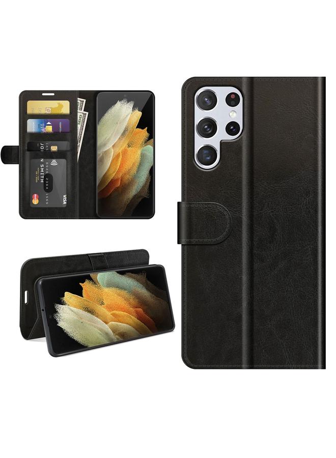 اس-توب جراب لهاتف Samsung Galaxy S22 Ultra 5G R64، جراب واقٍ أحادي الوجه أفقي مع حامل وفتحات للبطاقات ومحفظة وإطار للصور - Image 1