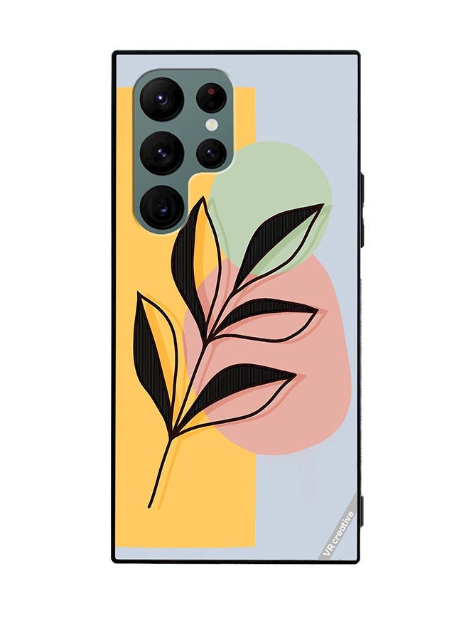 VR CREATIVE Protective Case Cover For Samsung Galaxy S22 Ultra 5G Abstract Shapes And Floral Design Multicolour - Image 1