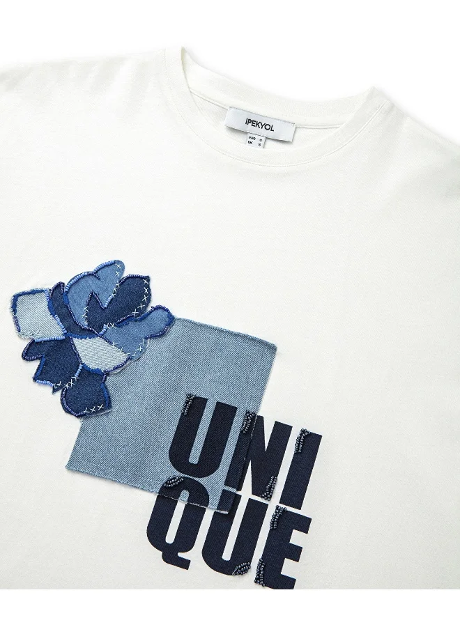 ابيكول Denim Applique T-Shirt