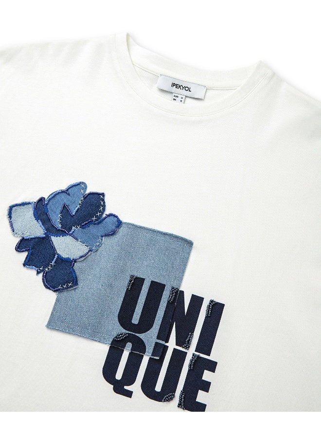 Ipekyol Denim Applique T-Shirt - Image 2