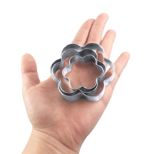 Prostuff.in® Cookie Cutters Set -12Pcs Heart, Star, Round, Flower Shapes Stainless Steel Cookie Cutters for Omelette Biscuit Pastry Fruit Cutter (Sliver) - Image 5