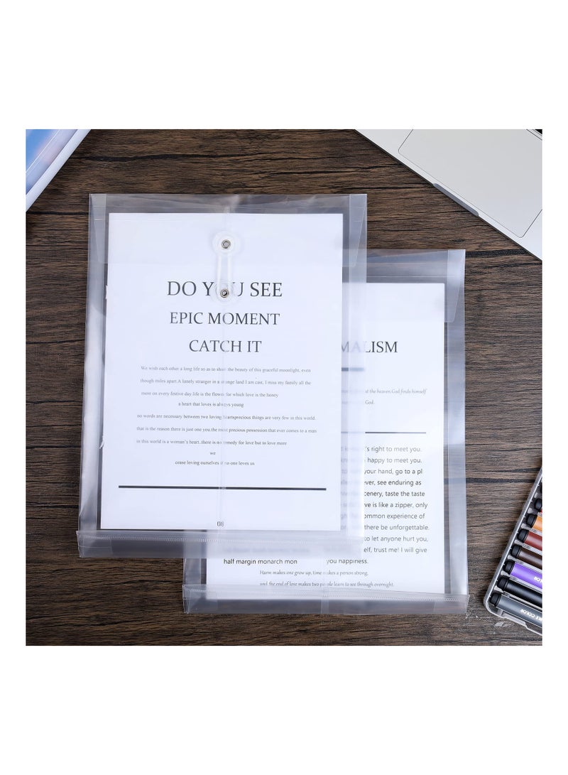 SOLARAE Clear A4 Plastic Wallets Folder - Waterproof Document Envelopes with 3cm Expansion and String Tie Closure, Ideal for Office, School, and Travel (20 Pack) - Image 2