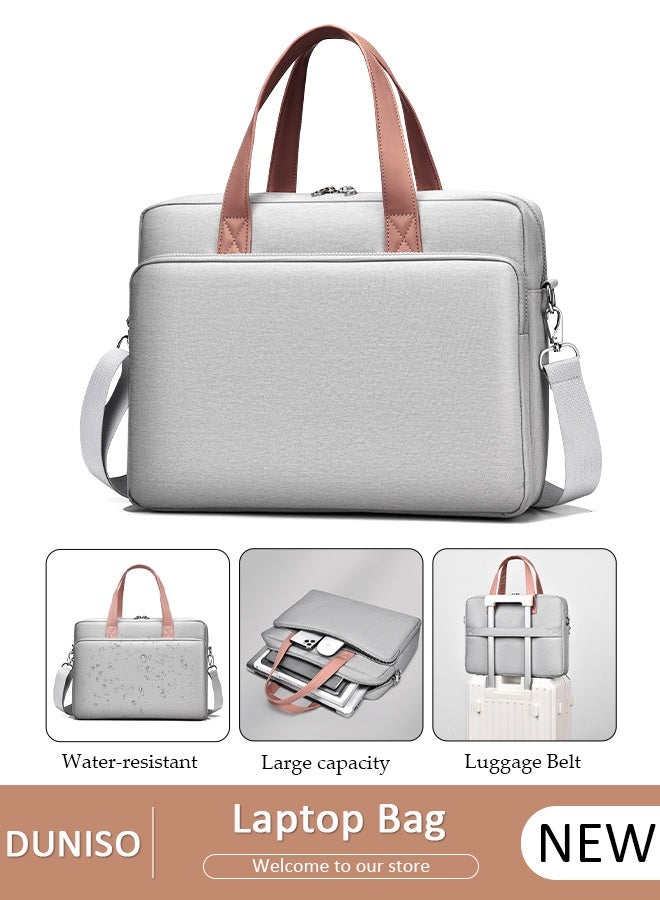 DUNISO 15.6 Inch Laptop Bag Lightweight Computer Bag Travel Business Briefcase Water Resistance Shoulder Messenger Bag Crossbody Bag for Men and Women Work Office - Image 1
