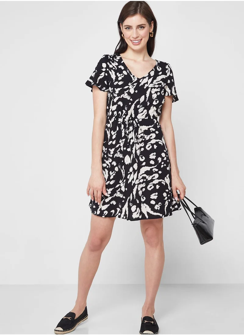 VERO MODA Printed V-Neck Dress