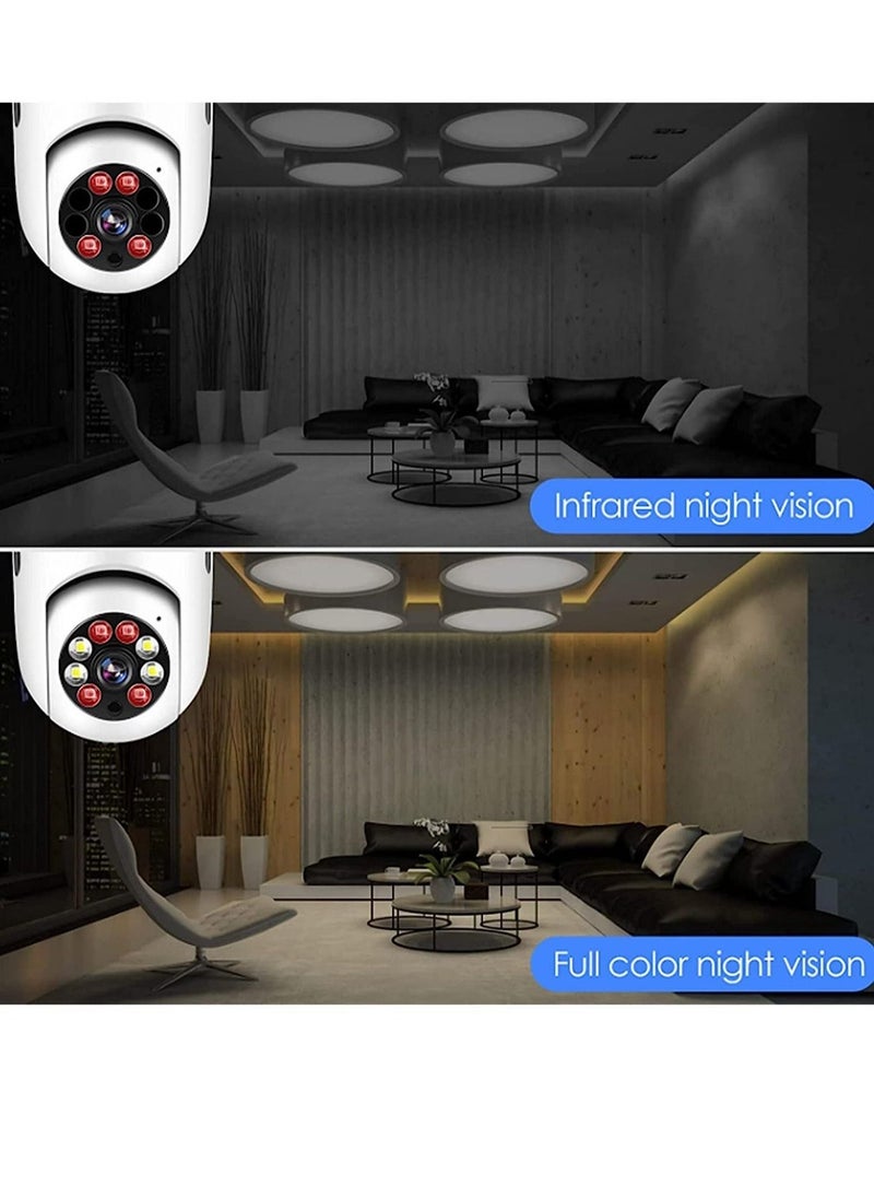 ELTRAZONE - 1080P Wireless Tovnet Wifi Pan/Tilt Light Bulb Security Camera, 360 Degrees 3.0MP Cam Home Surveillance CCTV Panoramic IP Camera, with Night Vision - Image 1