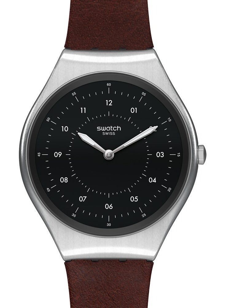 Swatch Unisex Skinbrushed Quartz Movement Water Resistant Wrist Watch - 43 Mm - Image 1