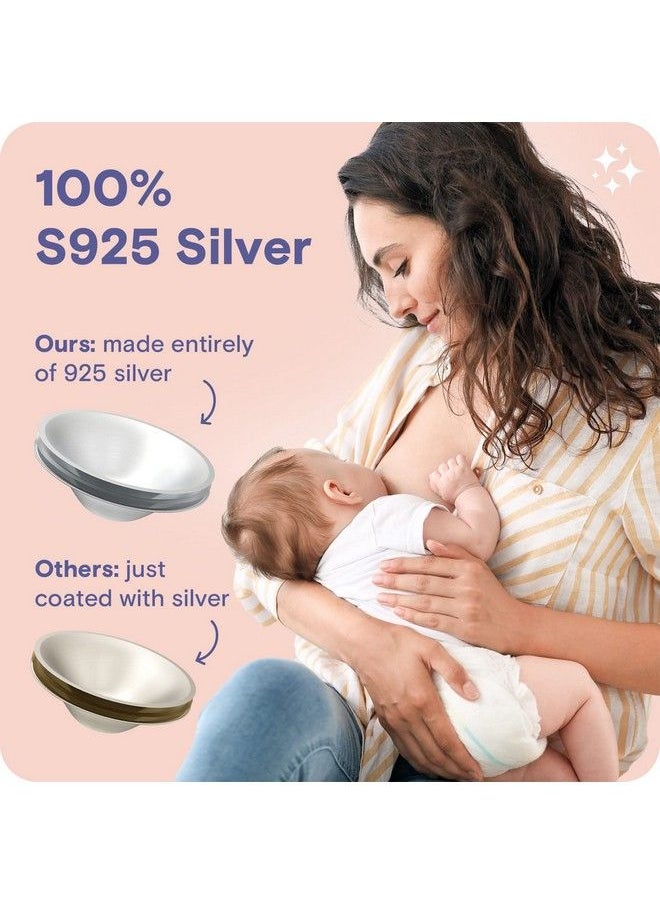 RUVALINO Original Silver Nursing Cups Ruvalino® Breastfeeding Essentials Nipple Shields For Nursing Newborn Nipple Cover For Breastfeeding Healing Cups For Sore Nipple Relief No Need Nipple Cream (Regular)  - Image 4