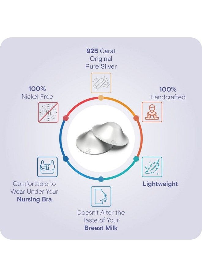RUVALINO Original Silver Nursing Cups Ruvalino® Breastfeeding Essentials Nipple Shields For Nursing Newborn Nipple Cover For Breastfeeding Healing Cups For Sore Nipple Relief No Need Nipple Cream (Regular)  - Image 3