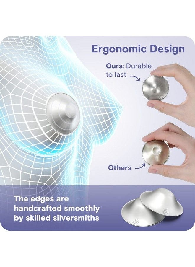 RUVALINO Original Silver Nursing Cups Ruvalino® Breastfeeding Essentials Nipple Shields For Nursing Newborn Nipple Cover For Breastfeeding Healing Cups For Sore Nipple Relief No Need Nipple Cream (Regular)  - Image 5