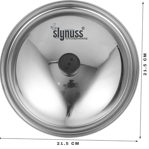 Slynuss® | Stainless Steel Lid for kadai/Lids for Bowls with Heat Resistant Knob | Diameter - 23.5cms | Size - 4 | Cover for Kitchen Utensils, Cooking Utensils, Kadhai, Pots and Pans for Kitchen - Image 2