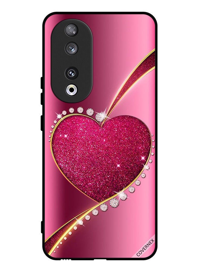 Covernex غطاء حماية لهاتف Honor 90 بتصميم قلب لامع ماسي - Image 1