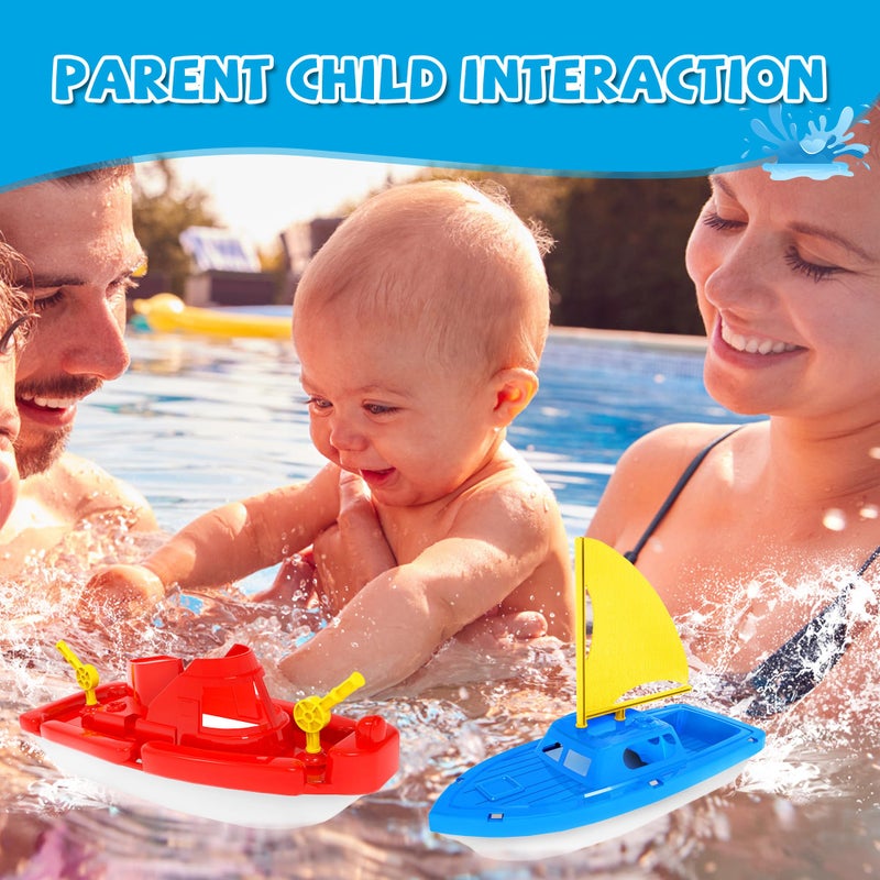 FUN LITTLE TOYS Toy Boats, 3 PCS Bath Toy Boat for Kids Explore Learn Play with Toy Boats Set Ideal for Kids Water Time - Image 4