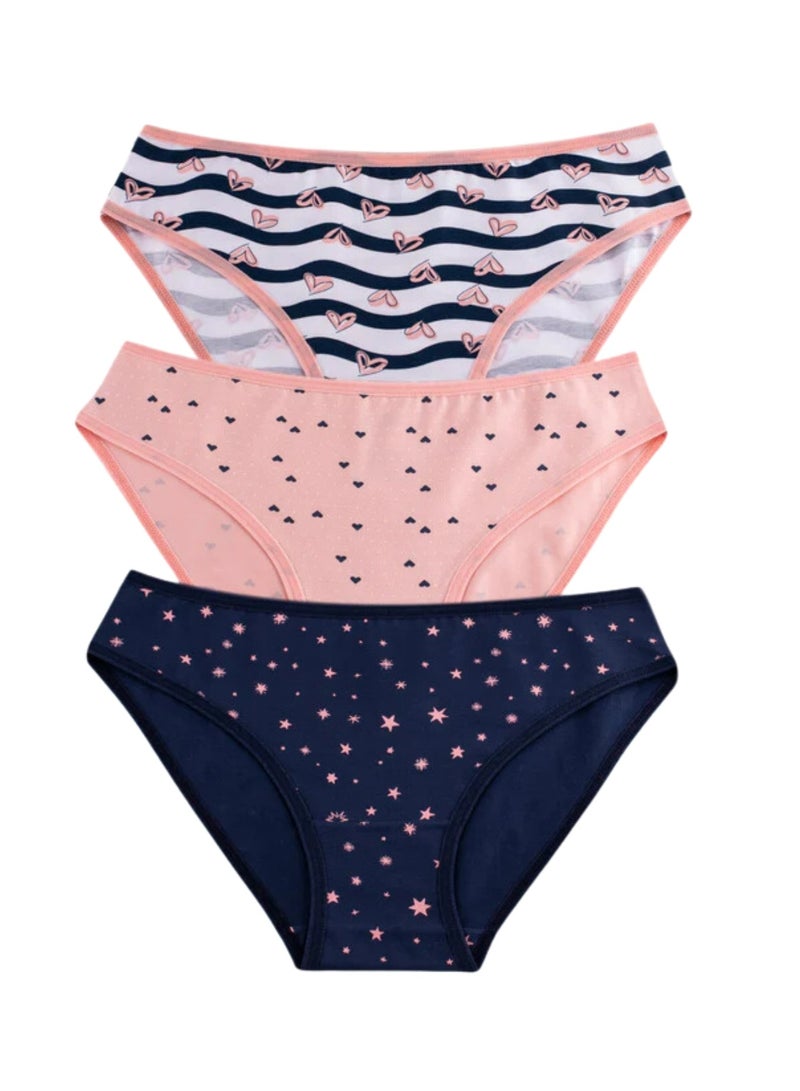 Milk Pack of 6 Printed Cotton Bikini Panties Underwear for Women  - Image 4